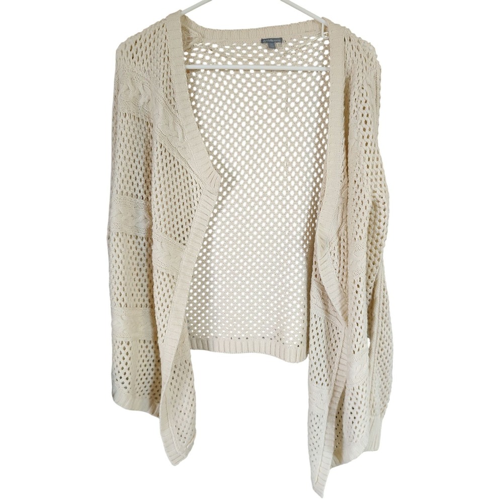 Charlotte Russe Open Cardigan Chunky Knit‎ Longline Cream Womens Size Medium